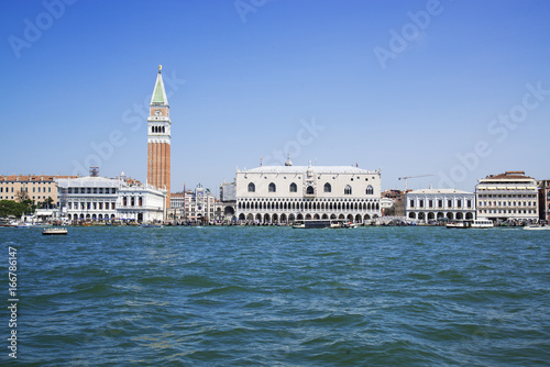 Grand Canal and Doge's palace and Campanile in Piazza di San Marco, Venice, Italy