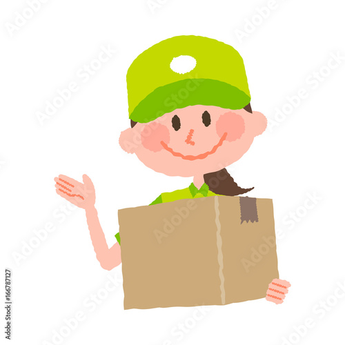 vector illustration of a delivery woman
