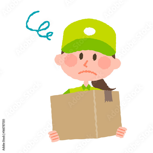 vector illustration of a delivery woman