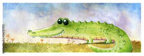 Obraz na płótnie krokodyl w polu