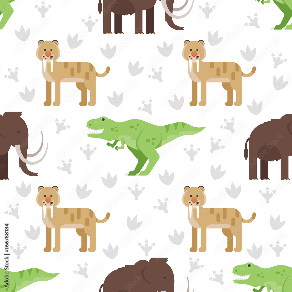 seamless pattern with dinosaurs. 
