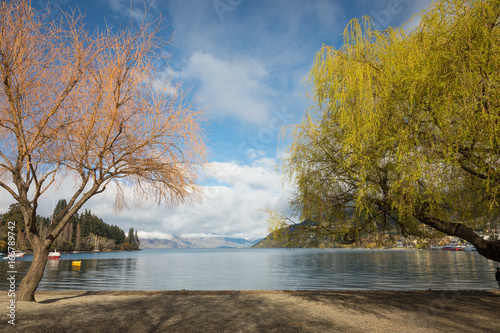 A view from the beach at Queenstown, New Zealand