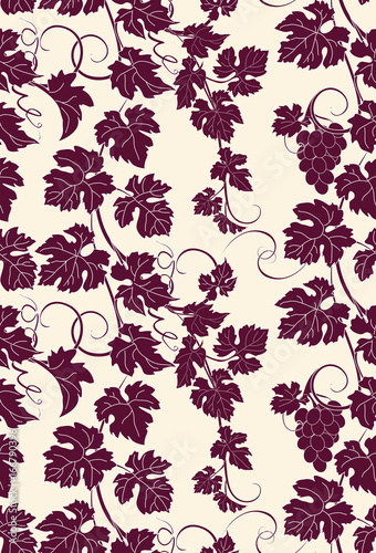 Vector repeating pattern with vines in vintage style.