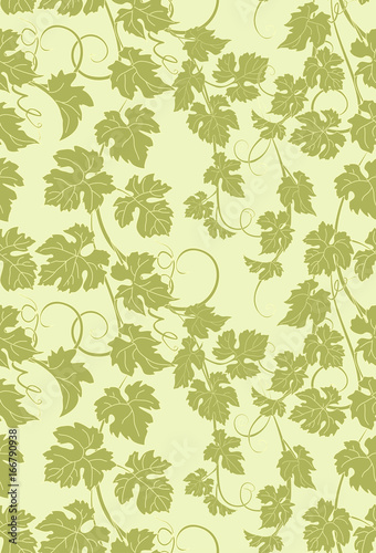 Vector repeating pattern with vines in vintage style.