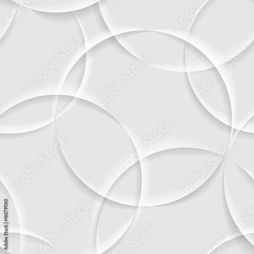 Seamless White Circle Pattern. Embossed Effect Texture Vector Design. 