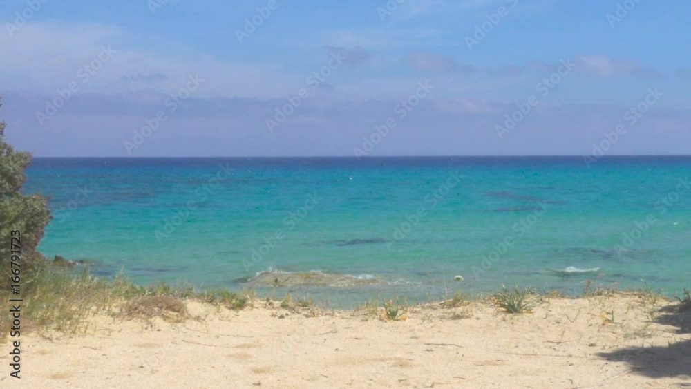 Mediterranean Coast in Sardinia Italy with Sandy Beach and Clear Sea Water Mediterranean Coast in Sardinia Italy with Sandy Beach and Clear Sea Water