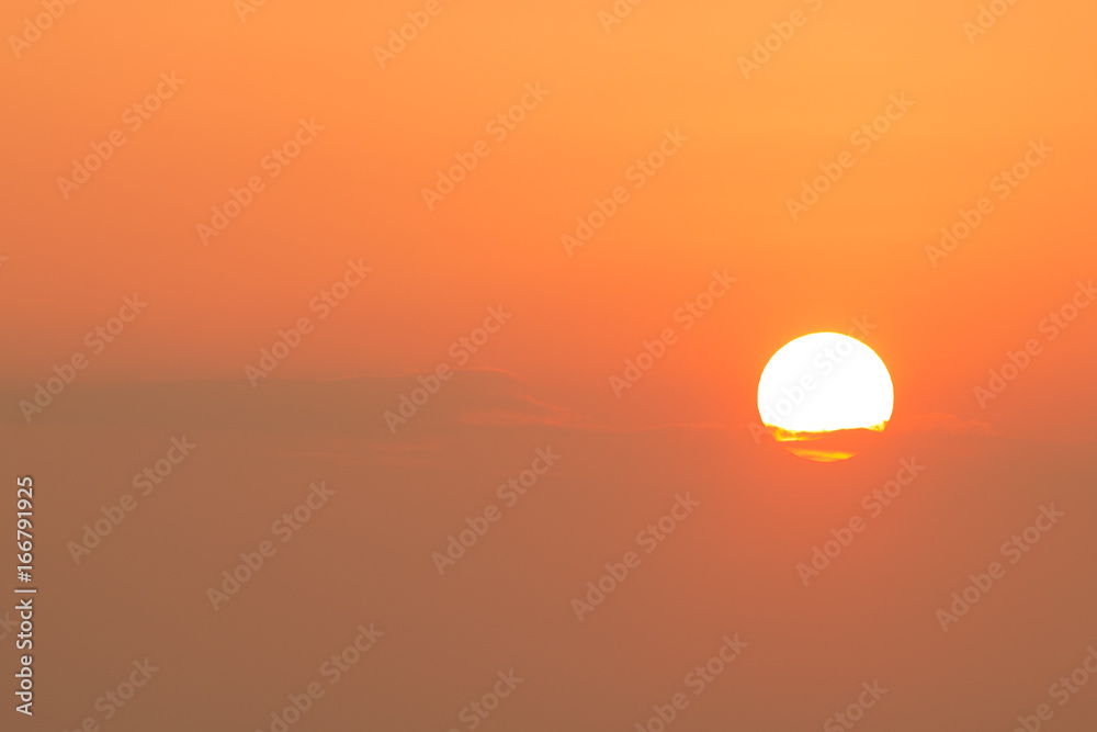 Fototapeta premium big sun on the sky at morning time