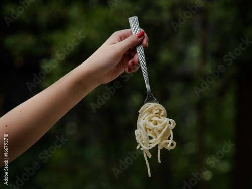 Serving of pasta - keep in hands