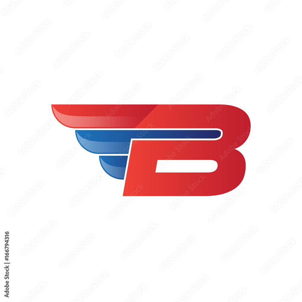 fast initial letter B logo vector wing fast initial letter B logo vector wing