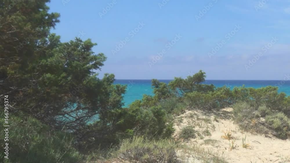 Mediterranean Coast in Sardinia Italy with Sandy Beach and Clear Sea Water Mediterranean Coast in Sardinia Italy with Sandy Beach and Clear Sea Water