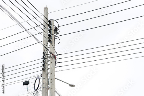 Electric pole connect to the high voltage electric wires.