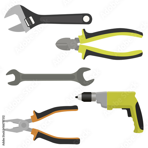 set of tools. Vector illustration