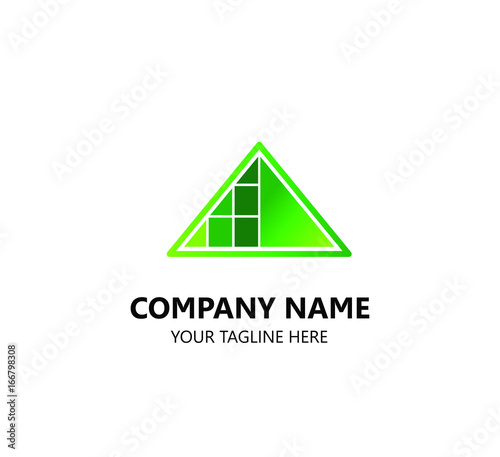 logo home real estate Triangle simple green