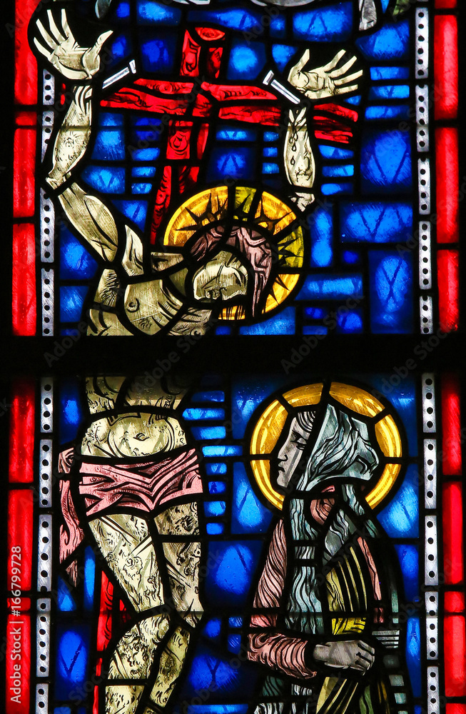 Stained Glass in Worms - Jesus Christ on the Cross