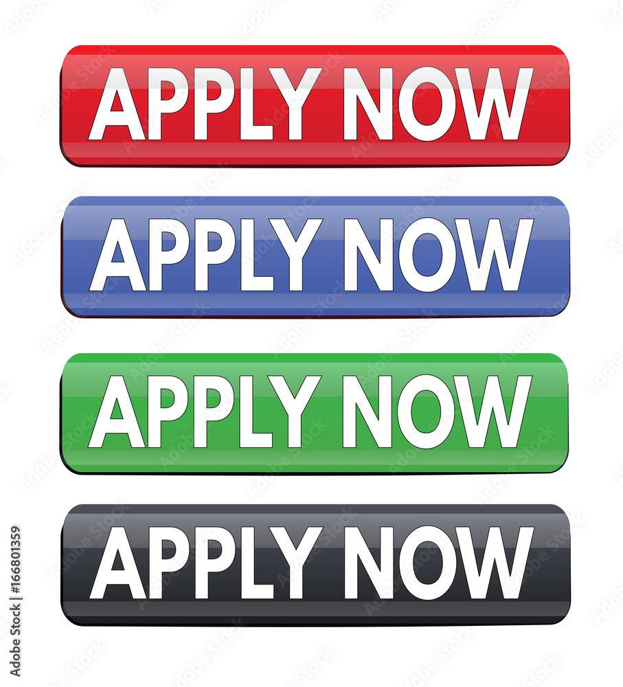 Apply now square website glossy buttons set Apply now square website glossy buttons set