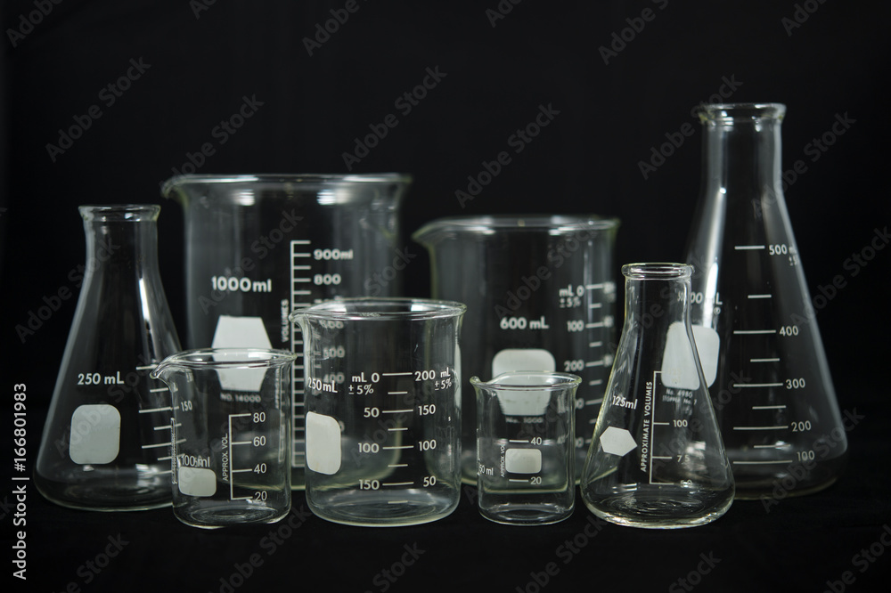 Scientific equipment Beaker Erlenmeyer flask Scientific equipment Beaker Erlenmeyer flask