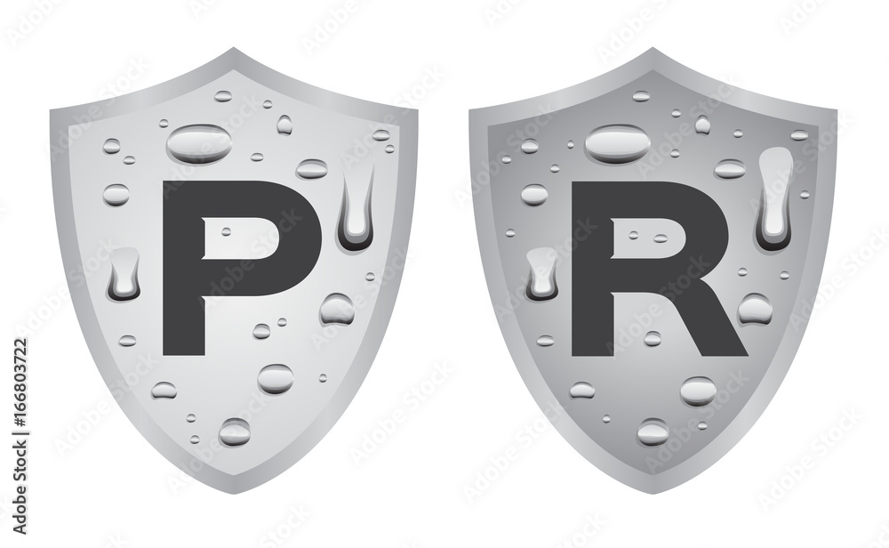 Water resistant and proof logo , icon vector . blue version Water resistant and proof logo , icon vector . blue version