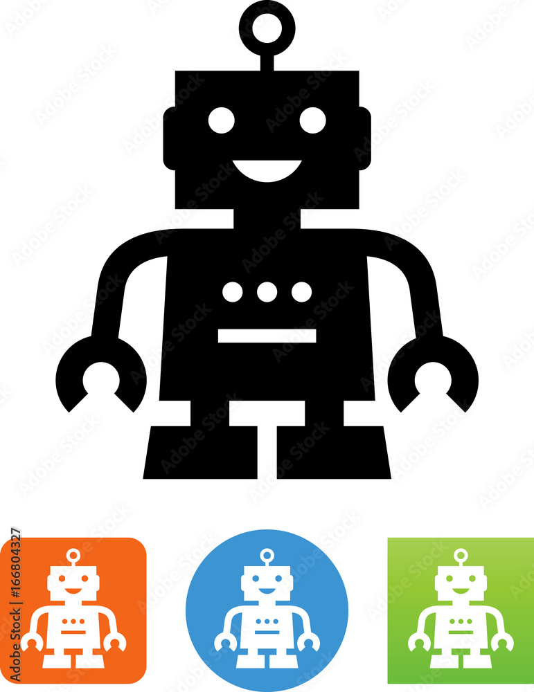 Toy Robot Icon - Illustration Toy Robot Icon - Illustration