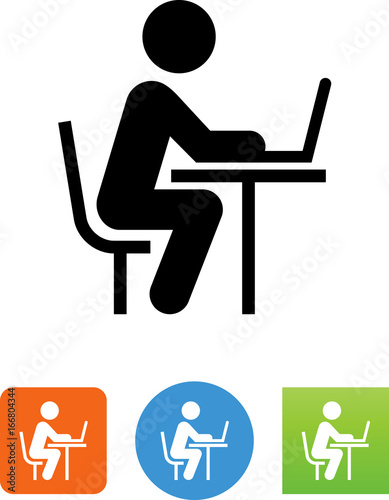 Working At Desk Icon