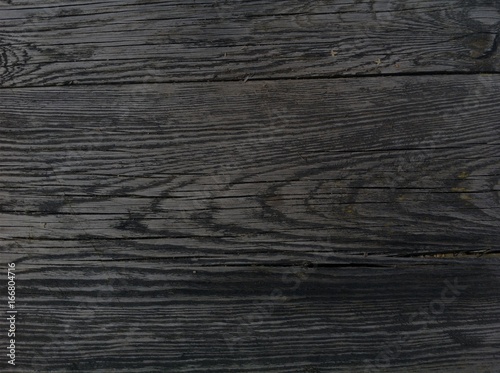 Dark wooden boards, planks. Naturally aged wood, natural brushing process. The background without anything.