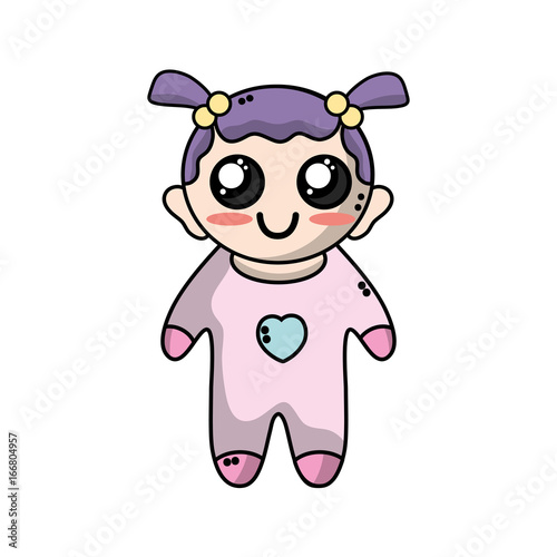 cute baby girl with hairstyle and clothes