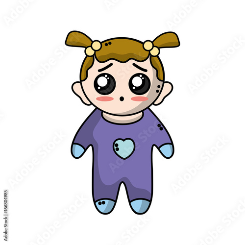 cute baby girl with hairstyle and clothes