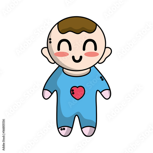 cute baby boy with hairstyle and clothes