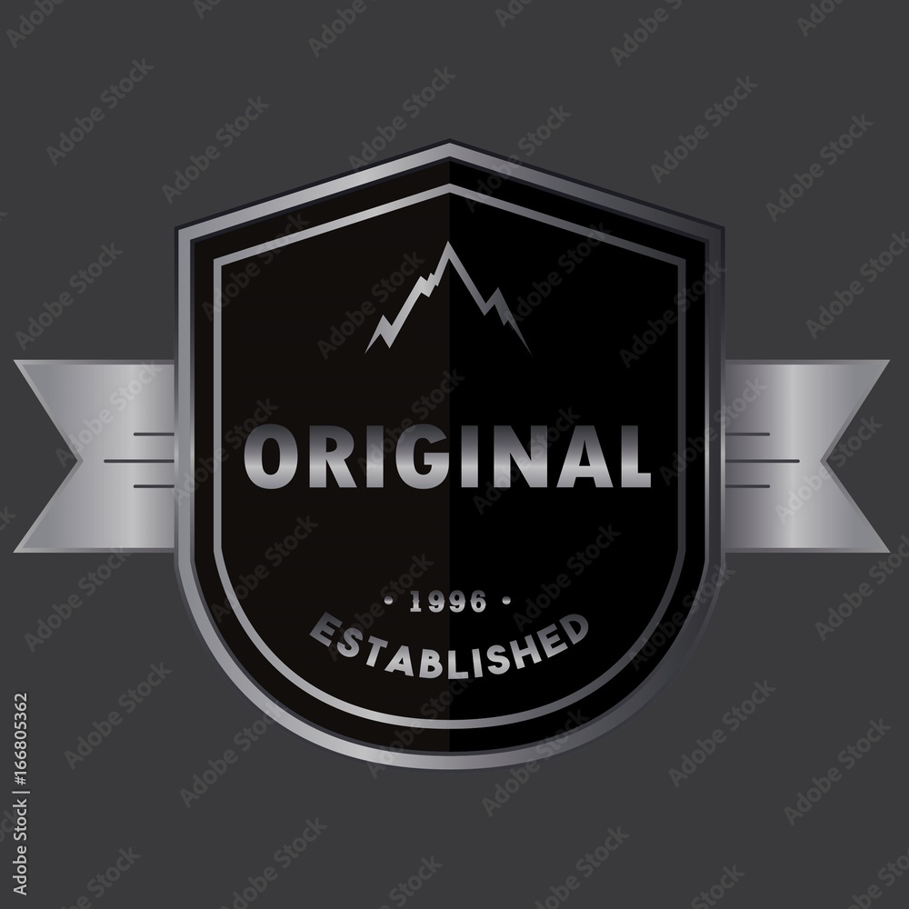 Shield Insignia Badge Metal Silver Plated Premium Design Illustration Vector Shield Insignia Badge Metal Silver Plated Premium Design Illustration Vector