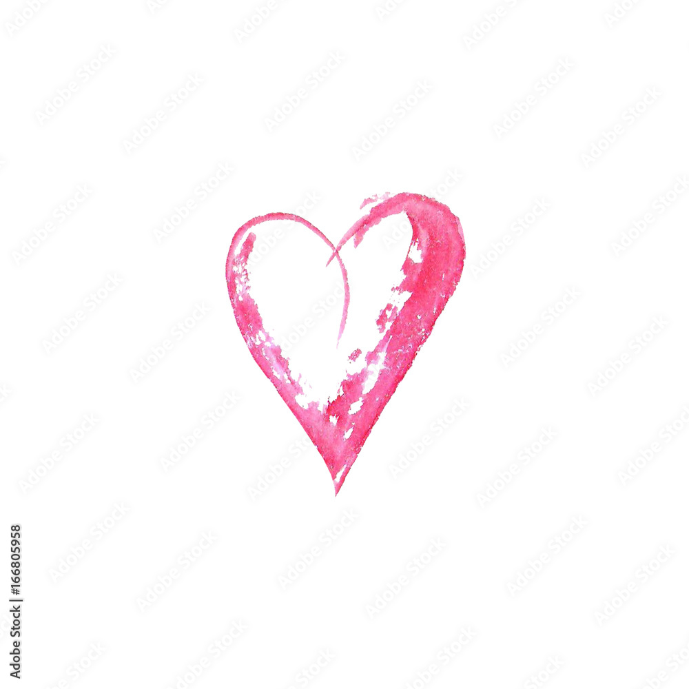 Watercolor heart on white background. Sketch Watercolor heart on white background. Sketch