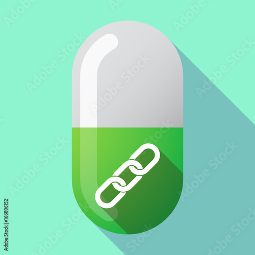 Long shadow pill with a chain