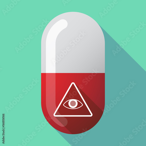 Long shadow pill with an all seeing eye