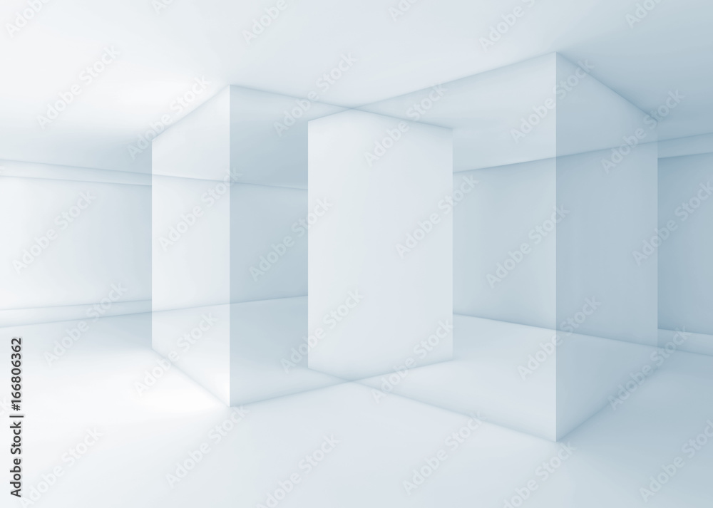 Intersected geometric walls, 3d illustration Intersected geometric walls, 3d illustration