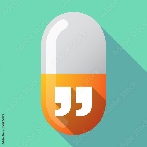 Long shadow pill with  quotes