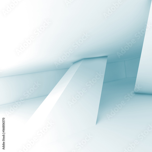 Abstract white empty room interior  render