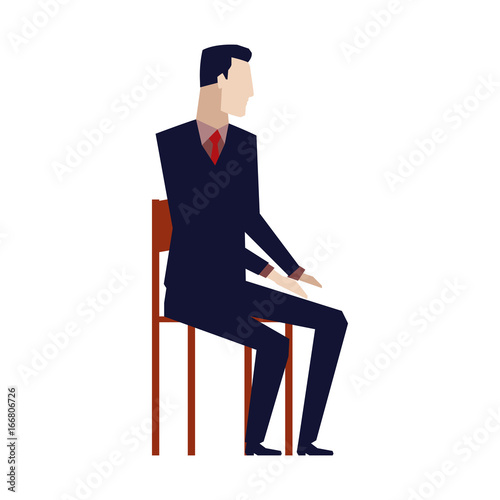 businessman sitting on chair taking a break