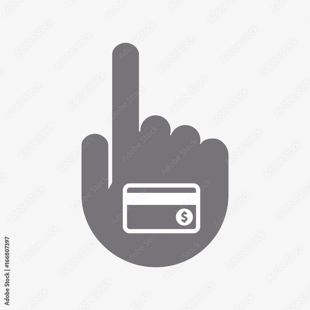 Isolated touching hand with a credit card Isolated touching hand with a credit card