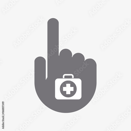Isolated touching hand with  a first aid kit icon