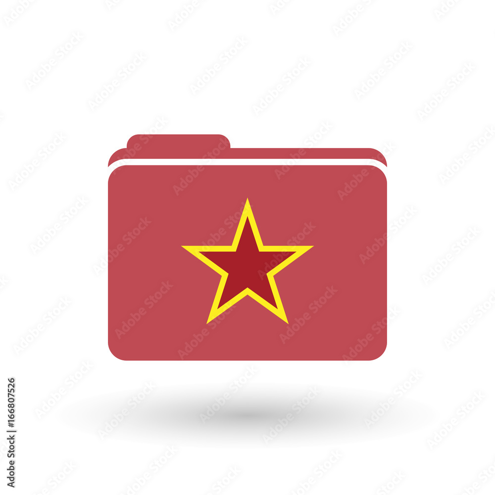 Isolated folder with the red star of communism icon Isolated folder with the red star of communism icon