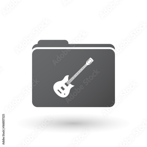Isolated folder with  an electric guitar
