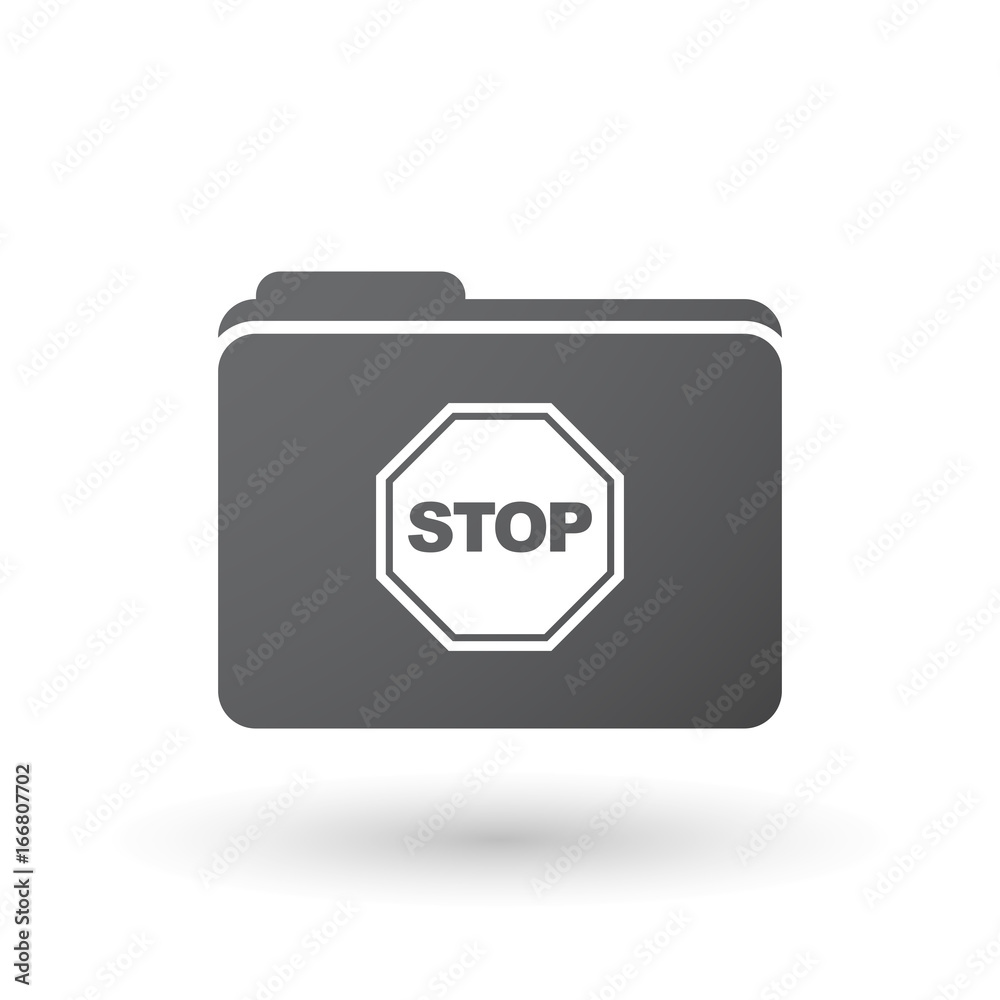 Isolated folder with a stop signal Isolated folder with a stop signal