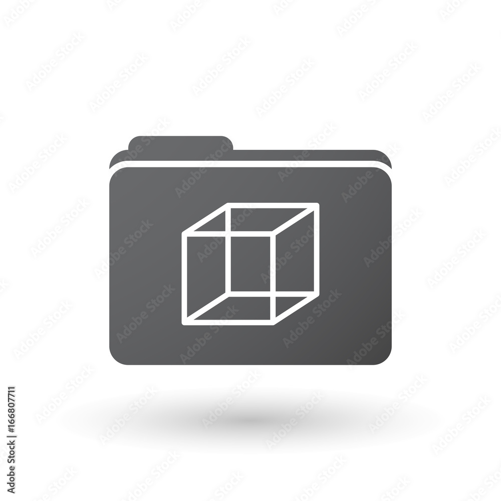 Isolated folder with a cube sign Isolated folder with a cube sign