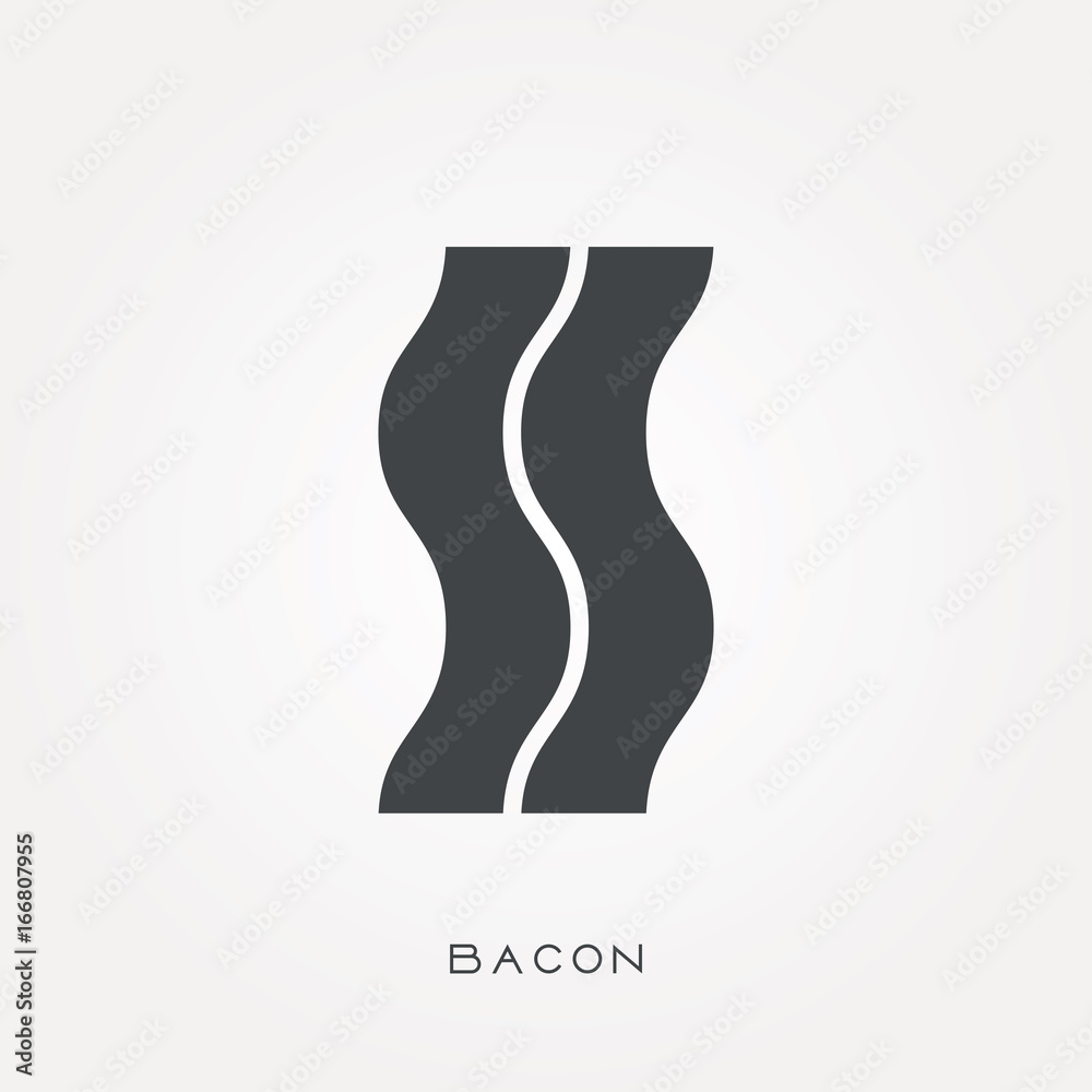 Silhouette icon bacon Silhouette icon bacon