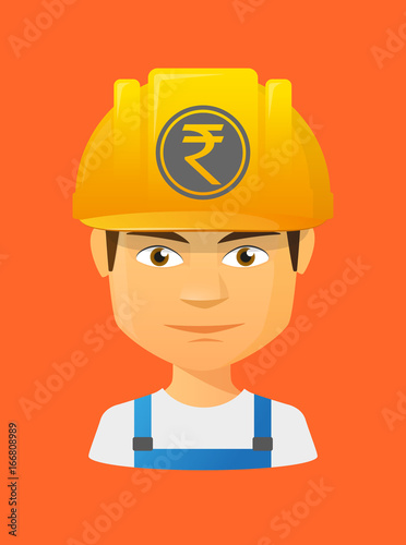 Worker avatar with a rupee coin icon