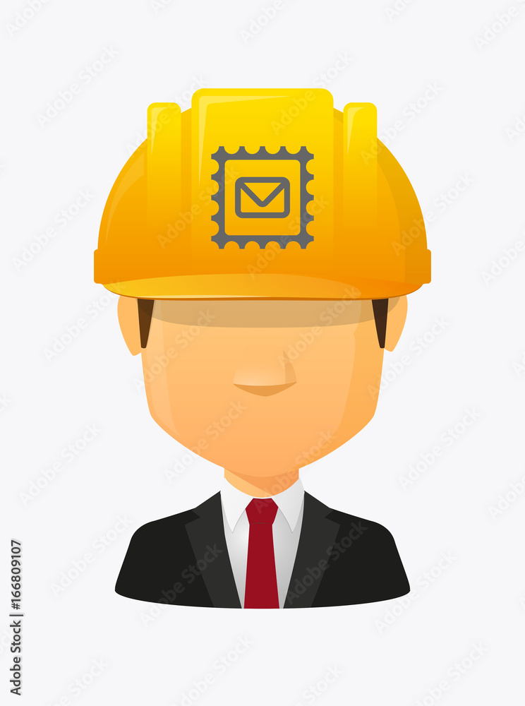 Worker avatar with a mail stamp sign Worker avatar with a mail stamp sign