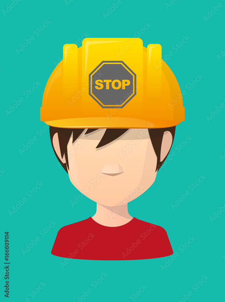 Worker avatar with  a stop signal