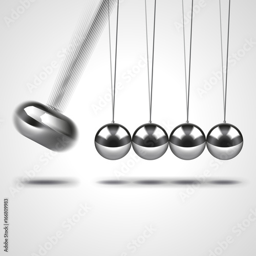 Newtons cradle isolated on white vector
