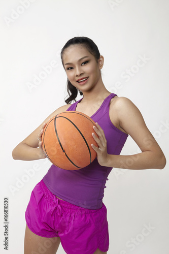 woman with basketball