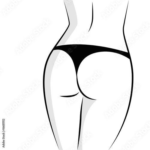 schöner frauenkörper rücken und po skizze