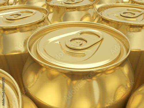 Gold drink cans background