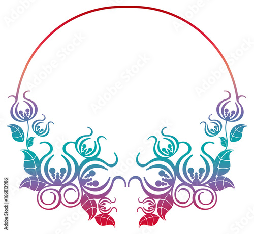 Wallpaper Mural Beautiful gradient round frame. Color silhouette frame for advertisements, wedding and other invitations or greeting cards. Raster clip art. Torontodigital.ca